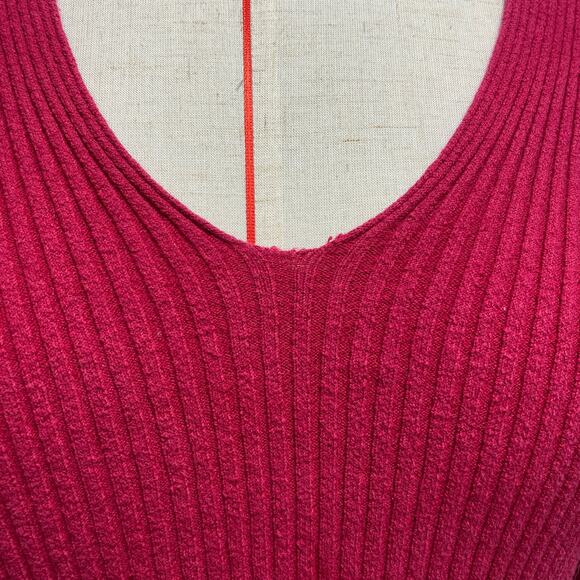 Armani Exchange Women's V-Neck Ribbed Sweater - Red, size S - Picture 4 of 8